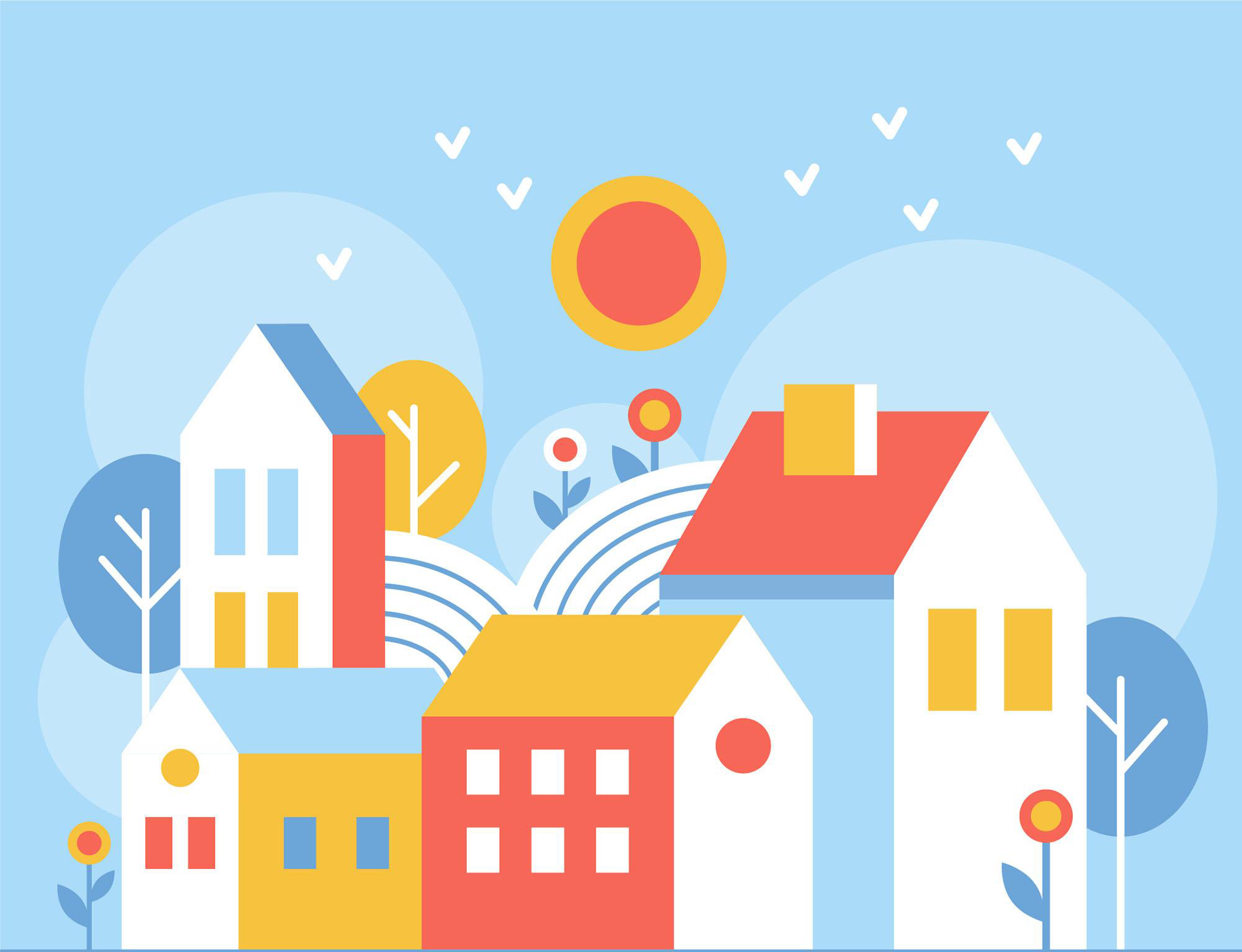Homes in a neighborhood
